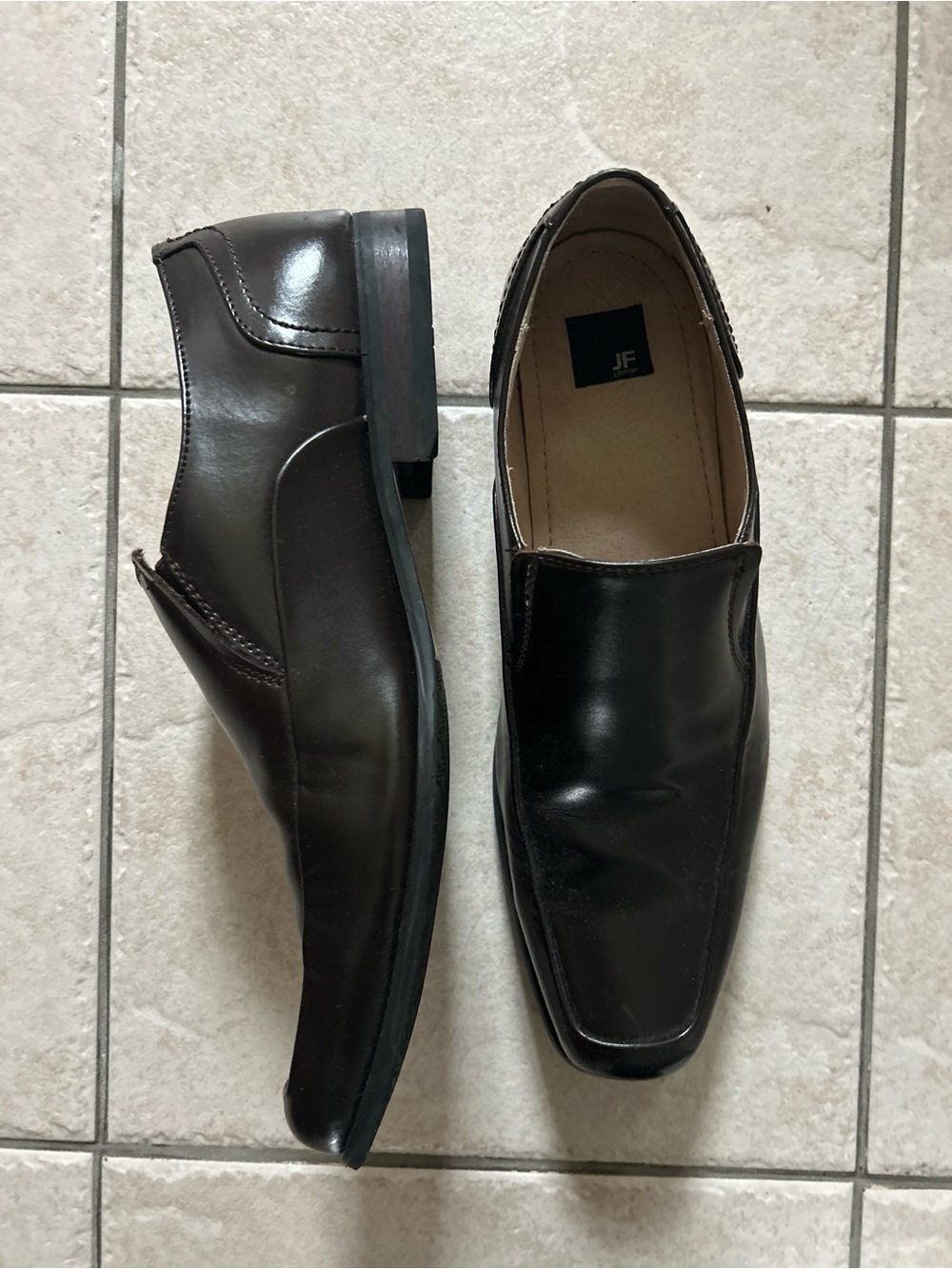 JF Black Men's Oxford Dress Shoes Brown 10.5